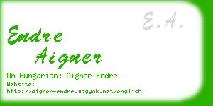 endre aigner business card